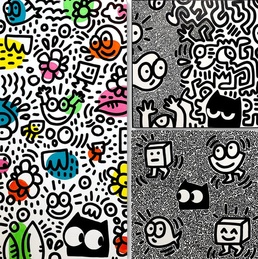 Confused Triptych by BBQUEEN - Signature Fine Art
