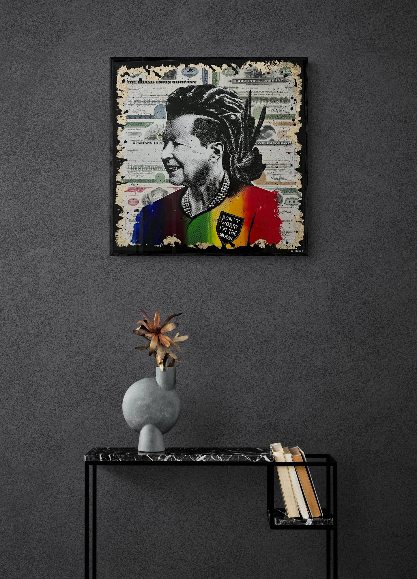 Rainbow Queen (Mixed-media on canvas) by O Gringo - Signature Fine Art